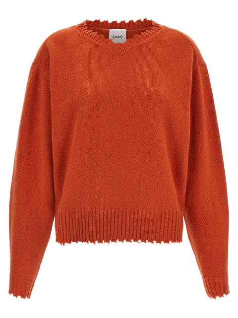 Nude Fringed Hem Sweater