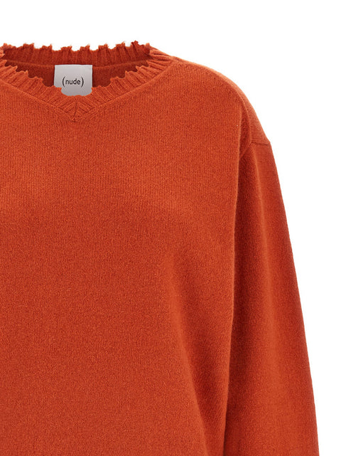 Nude Fringed Hem Sweater