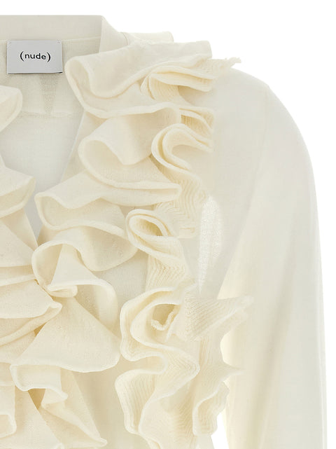 Nude Ruffle Cardigan