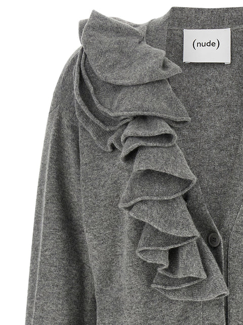 Nude Ruffle Cardigan