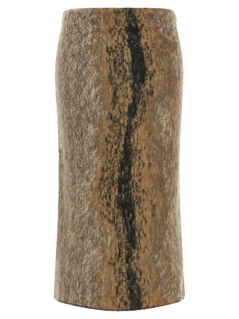 Nude Wool And Alpaca Skirt