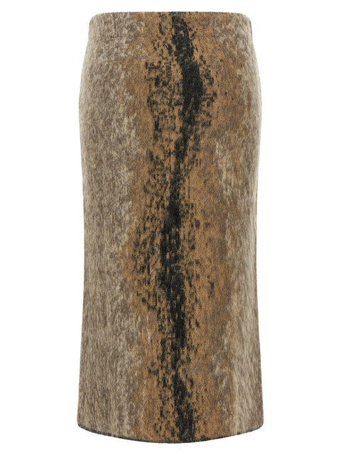 Nude Wool And Alpaca Skirt
