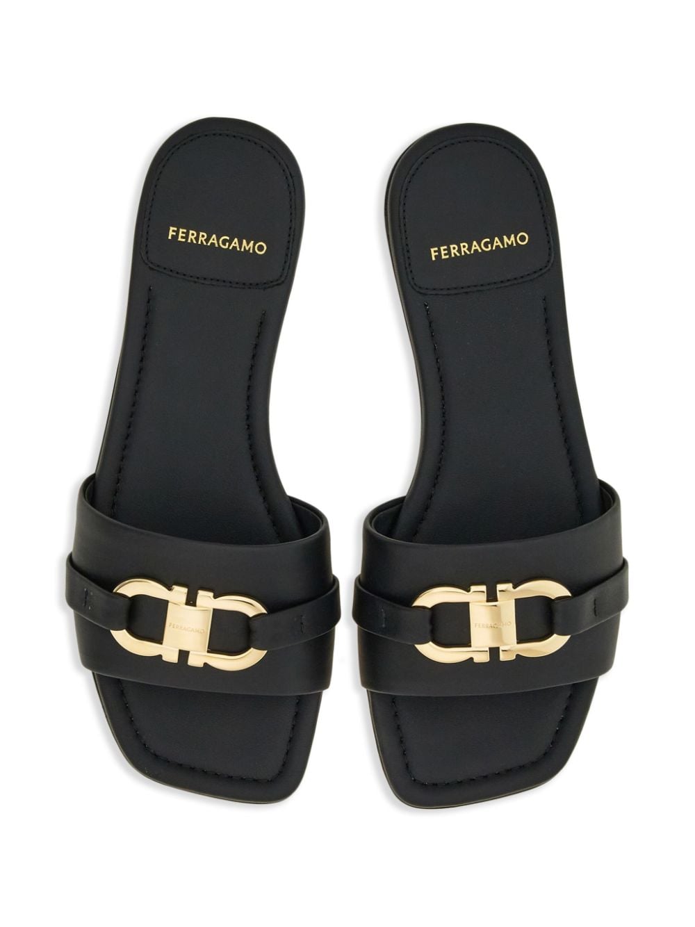 Ferragamo Gancini-plaque leather slides-Sandals-Ferragamo-5.5-Urbanheer