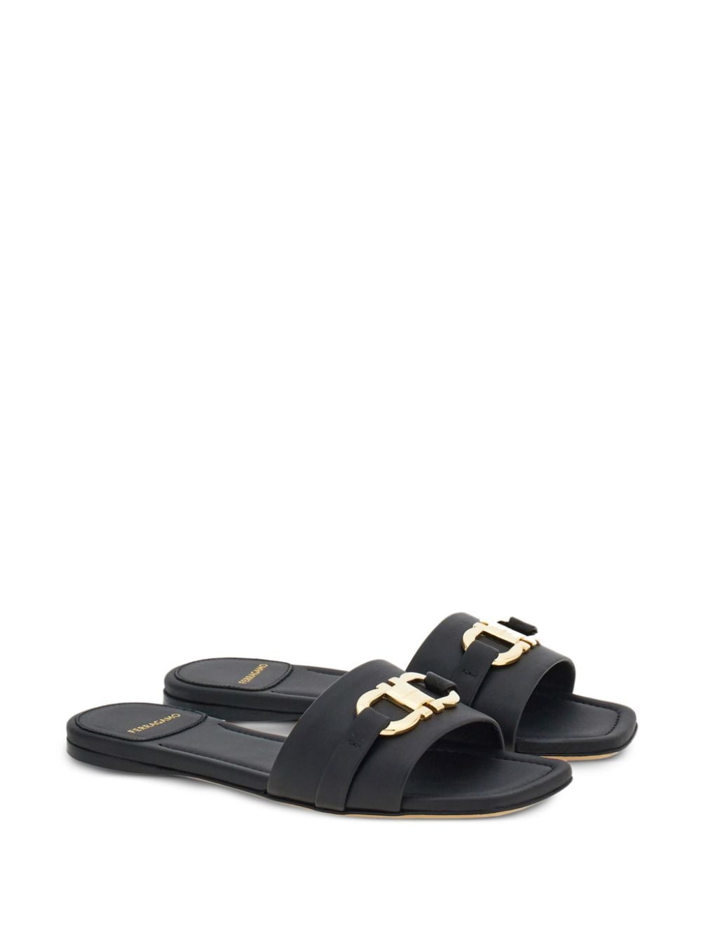 Ferragamo Gancini-plaque leather slides-Sandals-Ferragamo-5.5-Urbanheer