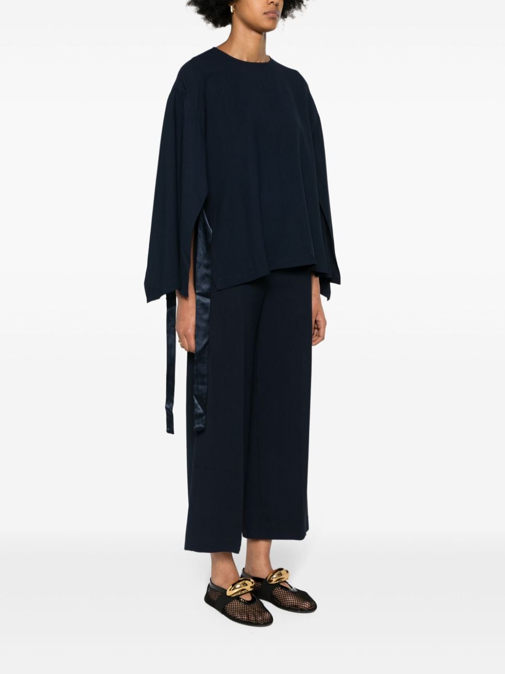 Erika Cavallini Semi-Couture Top Blue-Topwear-Erika Cavallini Semi-Couture-38-Urbanheer