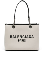 Balenciaga Logo Print Canvas Tote Bag-Shopper-Balenciaga-UNI-Urbanheer
