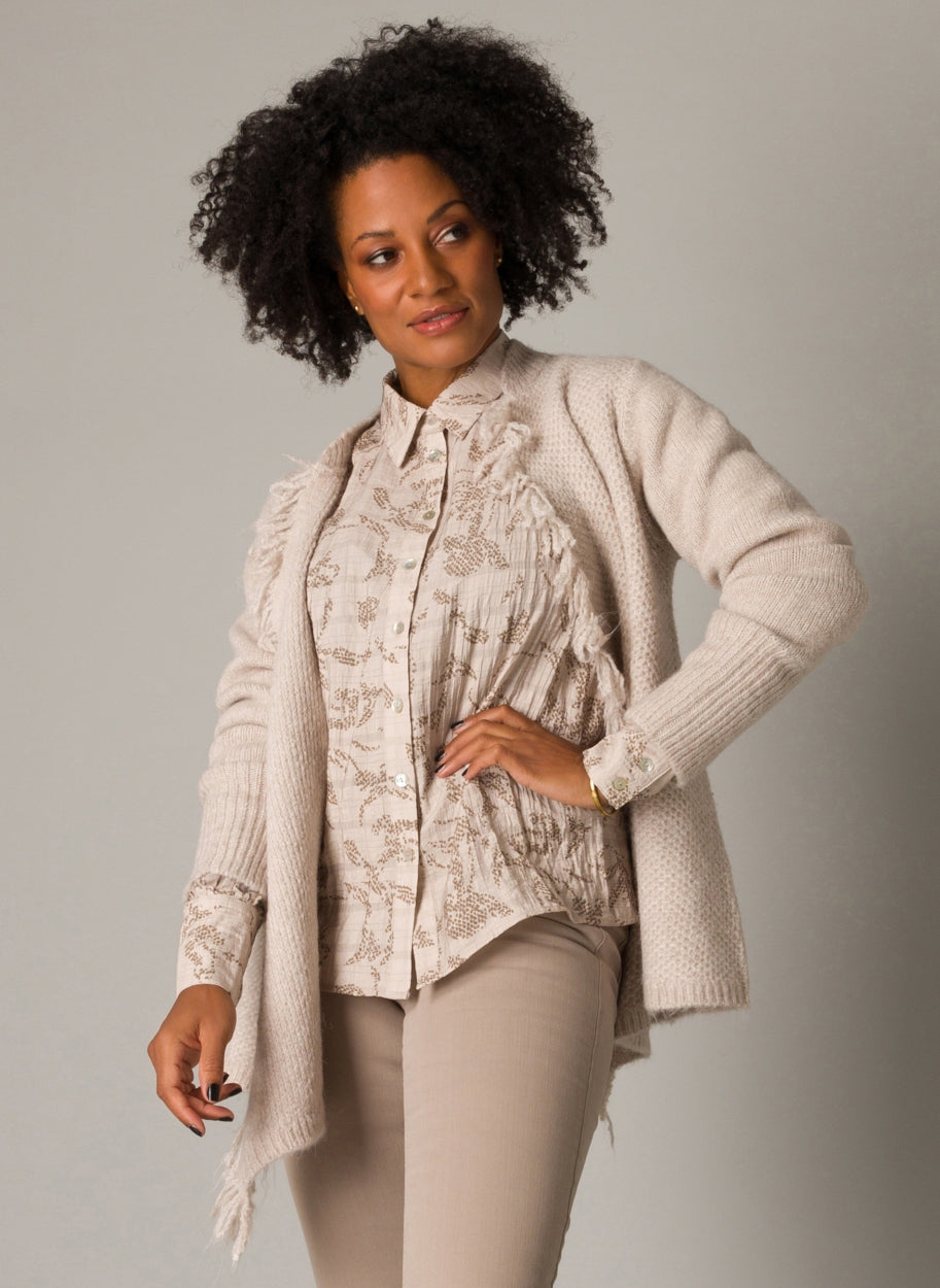Chrissy Essential blouse features a soft-WOMEN - SHIRTS & BLOUSES-Yest-Grey/Multi col-2-Urbanheer