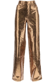 Rotate Textured Laminated Pants-Women's Fashion - Women's Clothing - Bottoms - Pants & Capris-Rotate-36-Metallic-Urbanheer
