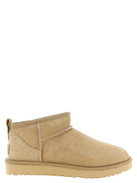 UGG Classic Ultra Mini Beige Ankle Boots