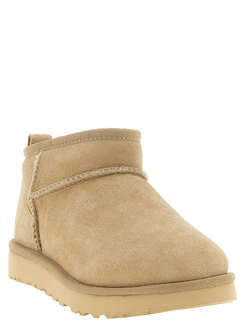 UGG Classic Ultra Mini Beige Ankle Boots