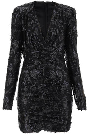 Rotate Sequined Mini Dress-WOMEN - DRESS-Rotate-Black-34-Urbanheer