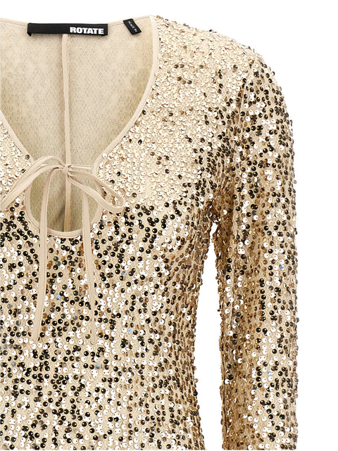 Rotate Birger Christensen Net Sequins Midi Dress