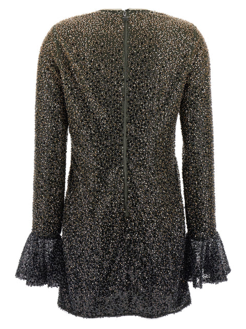 Rotate Birger Christensen Beaded Ls Mini Dress