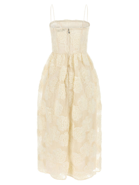 Rotate Birger Christensen Flower Mesh Midi Dress