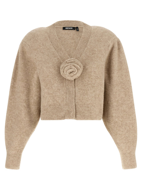 Rotate Birger Christensen 3d Flower Knit Cardigan
