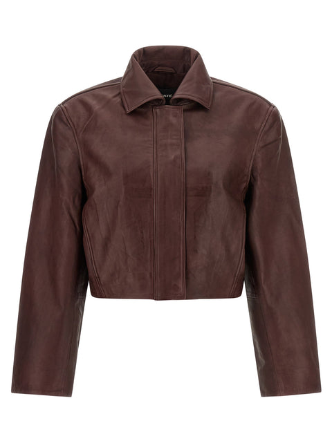 Rotate Birger Christensen Boxy Square Leather Jacket