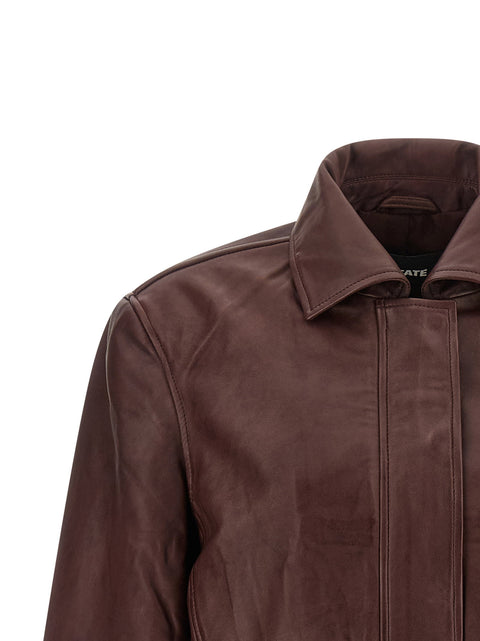 Rotate Birger Christensen Boxy Square Leather Jacket