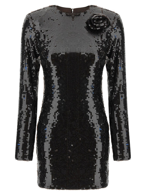 Rotate Birger Christensen Sequin Dress With Flower