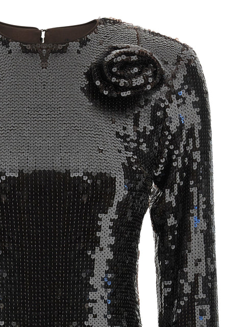 Rotate Birger Christensen Sequin Dress With Flower