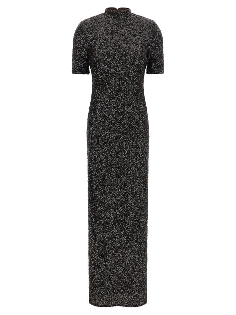 Rotate Birger Christensen Sequins Maxi Slit Dress
