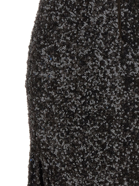 Rotate Birger Christensen Sequins Maxi Slit Dress