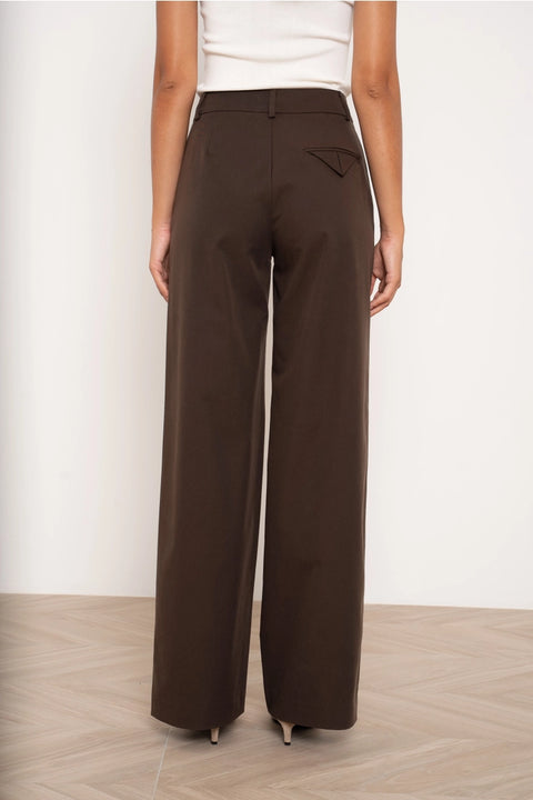 Urban Wide High-Waisted Pants with Back Triangle Pocket
