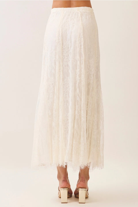 Floral Lace A-Line Maxi Skirt
