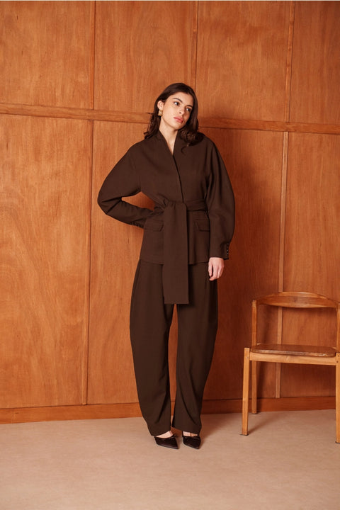 Ori Belted Kimono-Style Jacket