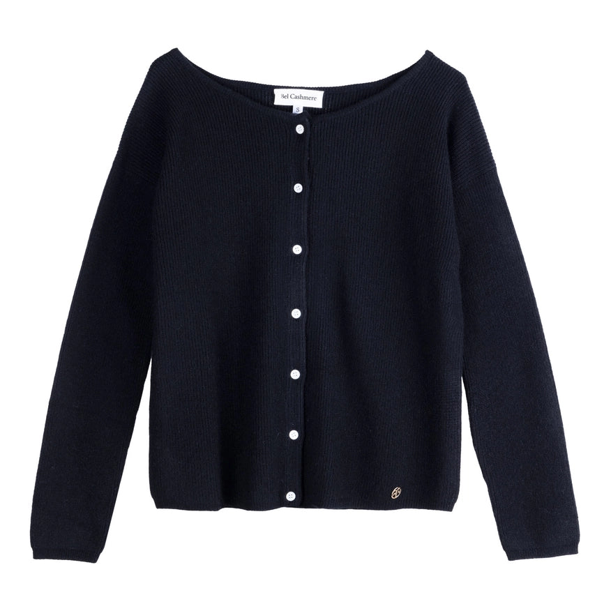 Camille Cardigan Black-Cardigan-Bel Cashmere-S-Urbanheer
