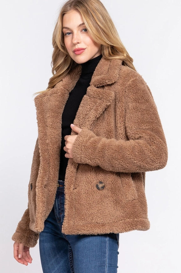 Faux Fur Sherpa Jacket Camel-Jacket-Blak Wardrob-M-Camel-Urbanheer
