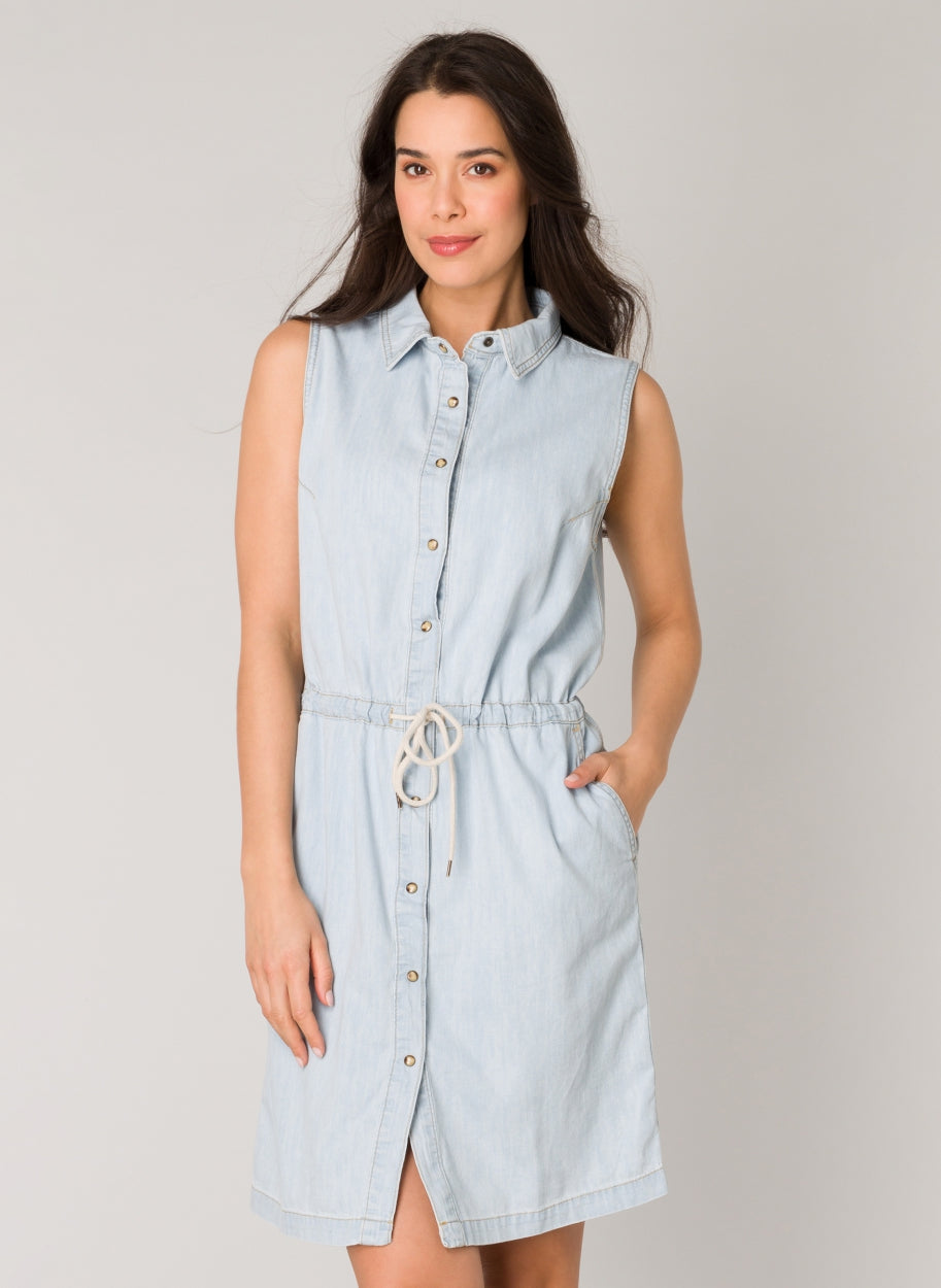 Maureen Denim Sleevless Dress-Clothing - Women-Yest-2-Urbanheer
