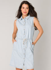 Maureen Denim Sleevless Dress-Clothing - Women-Yest-2-Urbanheer