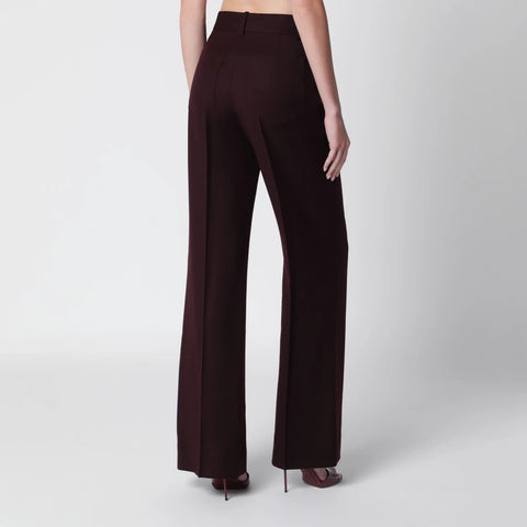 Victoria Beckham Dark Acai purple virgin wool flannel trousers