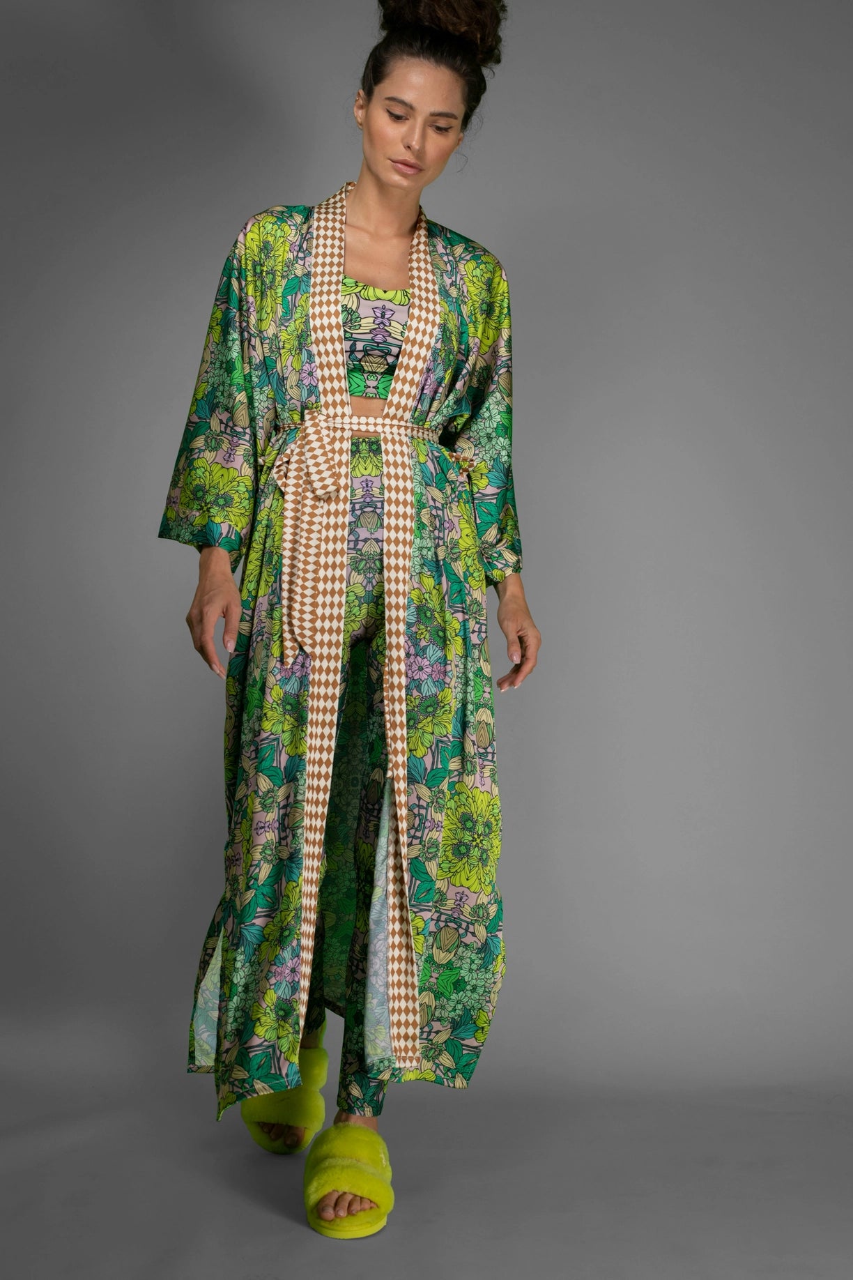 Stretchy Psychedelic Botanical Printed Green Garden Leggings-Nuvula-XS-Urbanheer