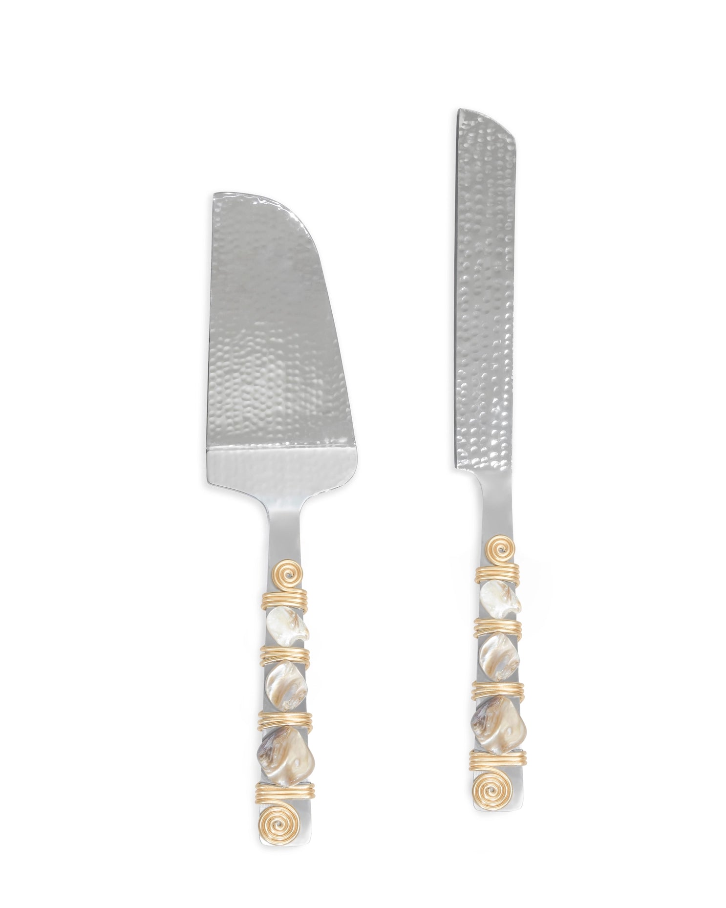 Mother Of Pearl Salad Server & Cake Server Set-Tiramisu-Urbanheer