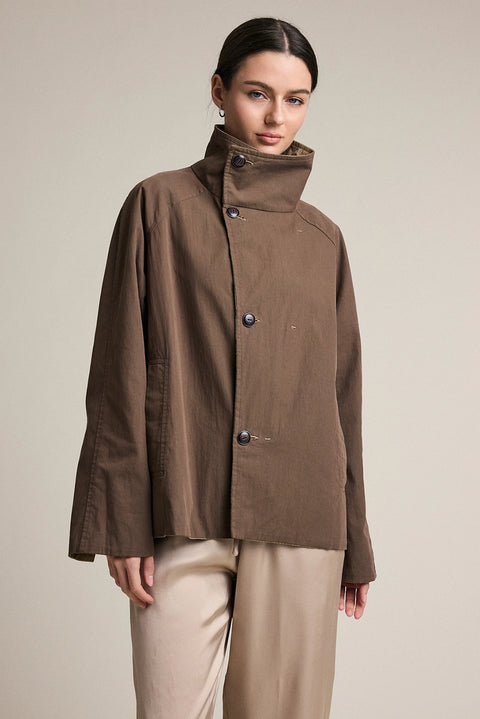 Reversible Plaid Button Jacket