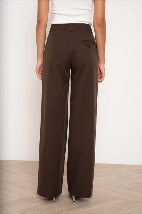 Urban Wide High-Waisted Pants with Back Triangle Pocket