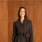 Diana Belted Double-Breasted Jacket with No Lapels