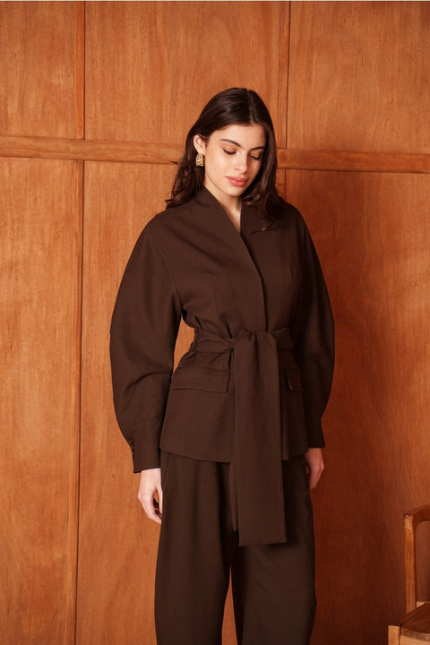 Ori Belted Kimono-Style Jacket