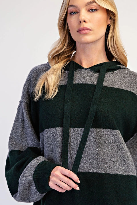 Striped Oversized Hoodie Sweater
