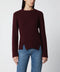 Victoria Beckham Ribbed Sweater in Dark Grey Wool and Cashmere