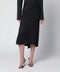 Victoria Beckham Pressed Midi Skirt in Dark Grey Wool and Mohair
