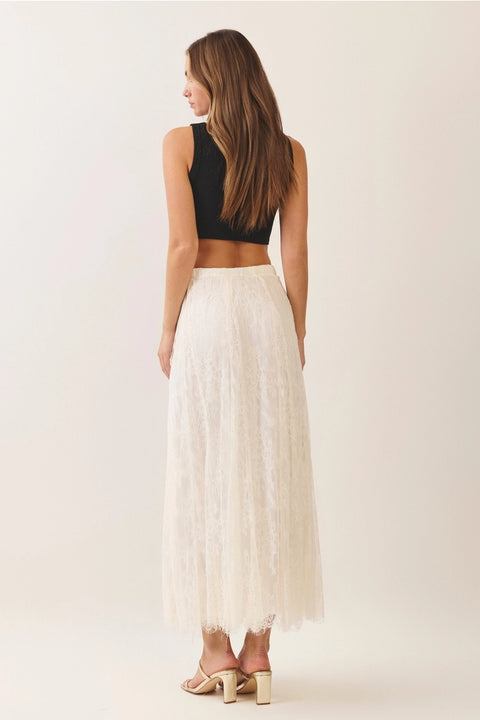 Floral Lace A-Line Maxi Skirt