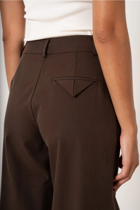 Urban Wide High-Waisted Pants with Back Triangle Pocket