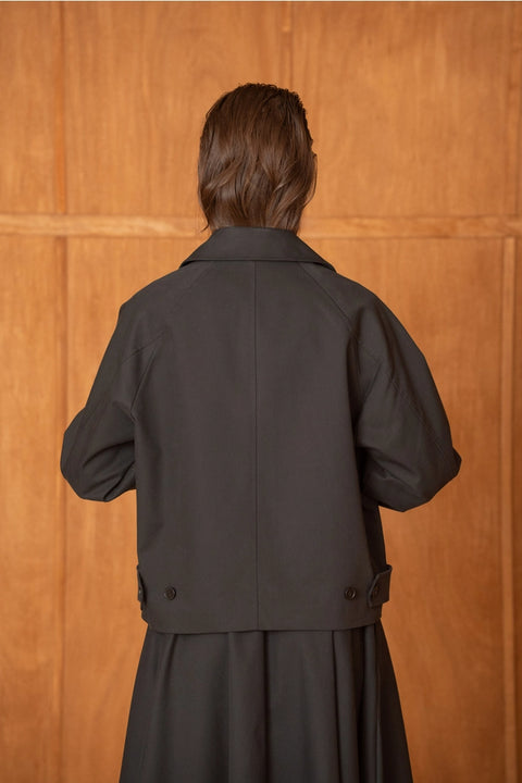 Utility Short Jacket with Lapels That Can Be Turned Up Into A Stand-Up Collar
