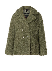 Green Faux Fur Jacket.-Clothing - Women-Yest-Grey Olive-2-Urbanheer