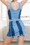 Set - Patchwork Denim Mini Skirt with Side Zipper-Sets-LABIJOU-S-Urbanheer