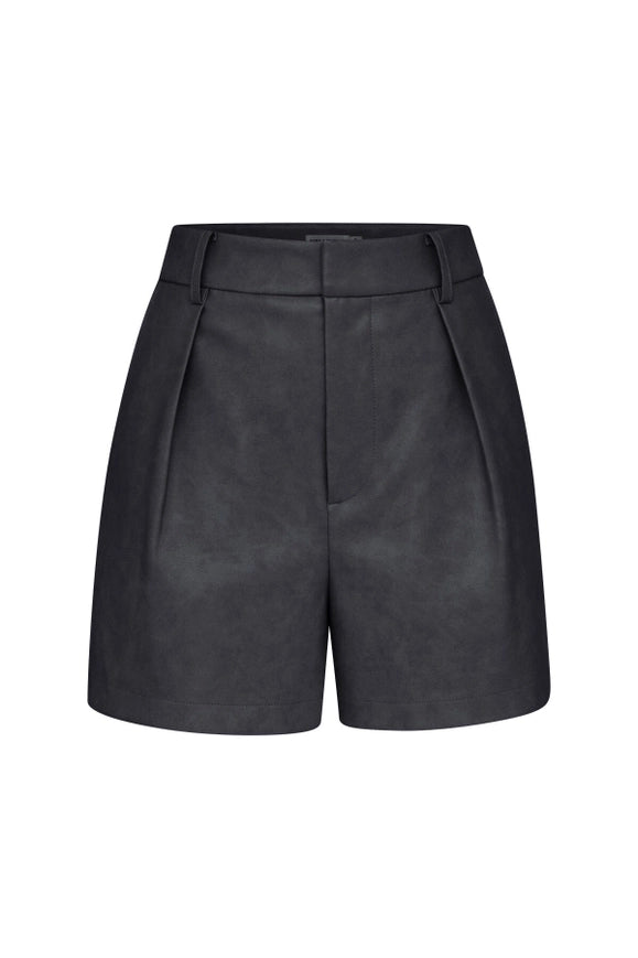 Faux-Ever Leather™ Pleated Shorts-Shorts-Avec Les Filles-Urbanheer