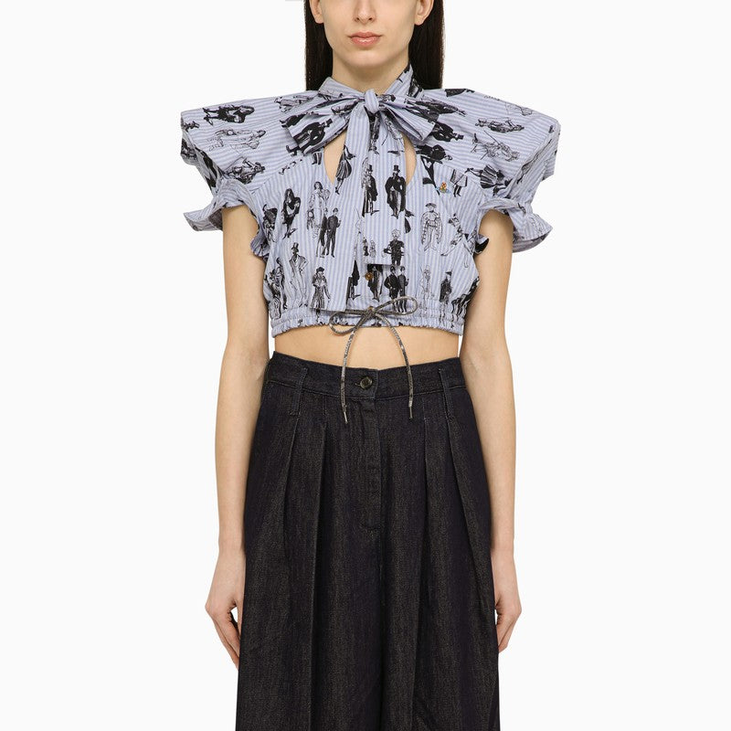 Vivienne Westwood Cotton bow and shoulder top-Shirts-Vivienne Westwood-40-Urbanheer