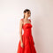 Alexa Stretch Strapless Puffball Midi Dress Orange-Dress-Amy Lynn-S-Urbanheer